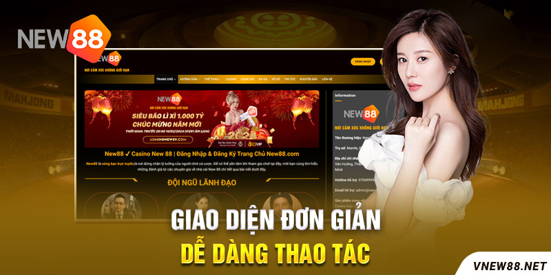 Giao diện New88 dễ sử dụng