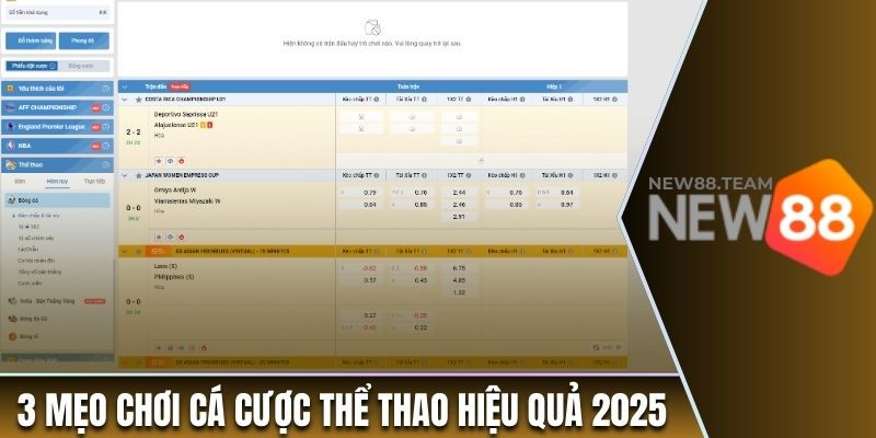 3 mẹo chơi cá cược thể thao hiệu quả nhất 2025