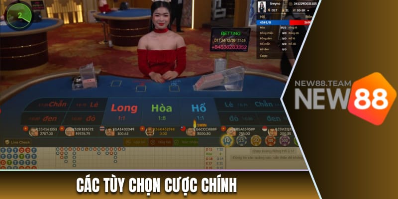 Các tùy chọn cược chính trong game