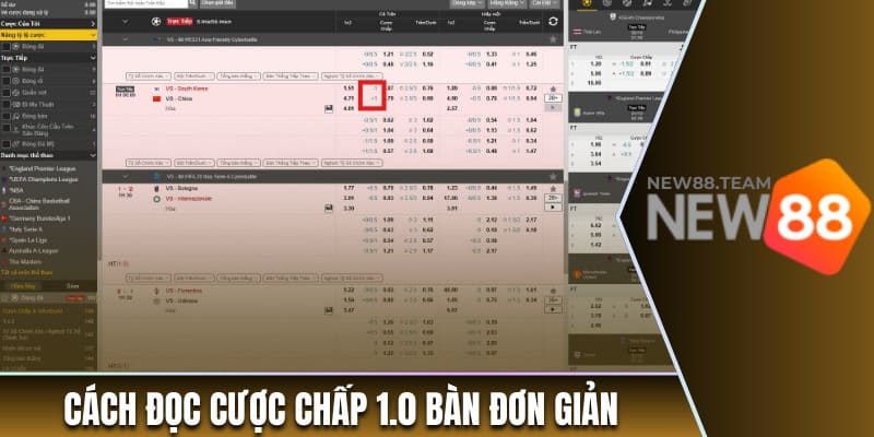 Cách đọc cược chấp 1.0 bàn đơn giản