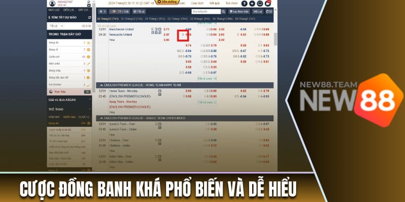 Cược đồng banh khá phổ biến và dễ hiểu