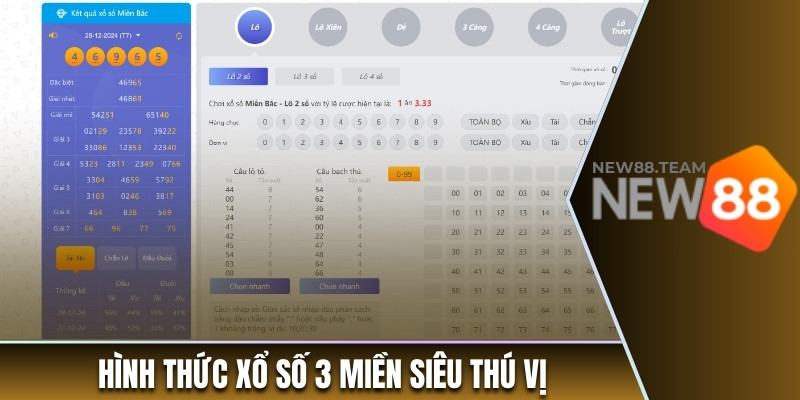 Hình thức Xổ số 3 miền siêu thú vị